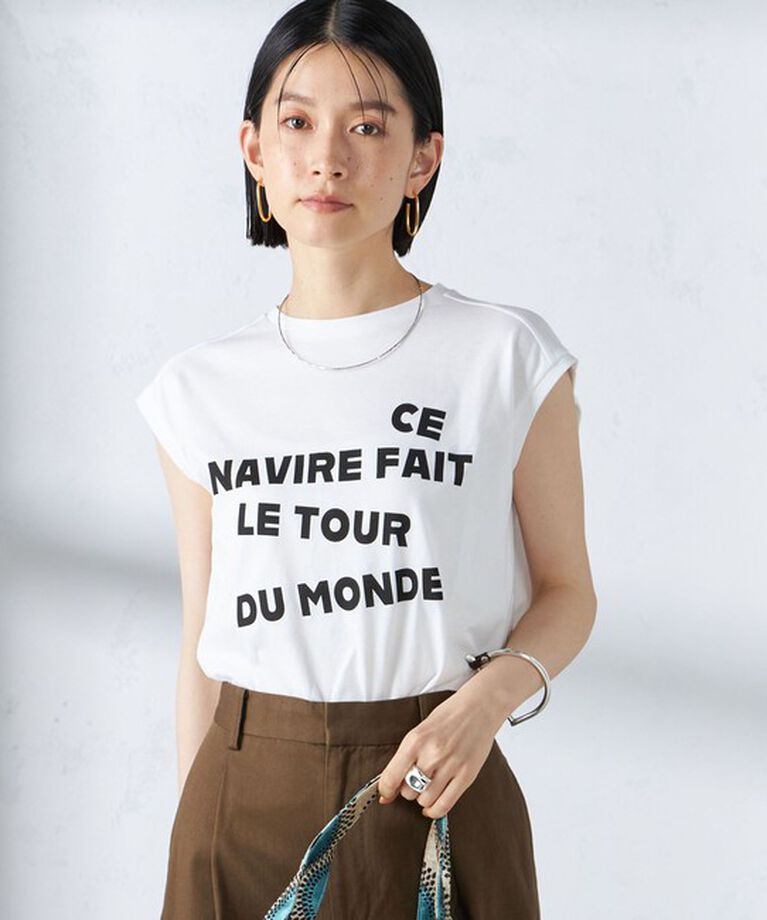 SHIPS for women「ローズペトール フレンチスリーブ プリント TEE」|Tシャツ・カットソー|