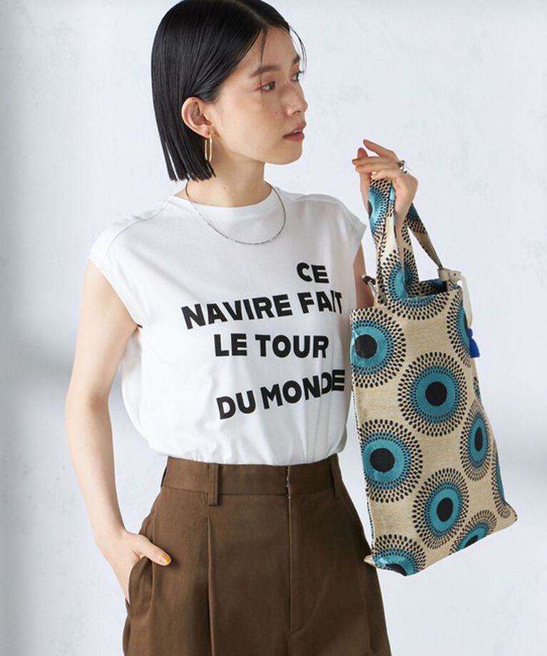SHIPS for women「ローズペトール フレンチスリーブ プリント TEE」|Tシャツ・カットソー|