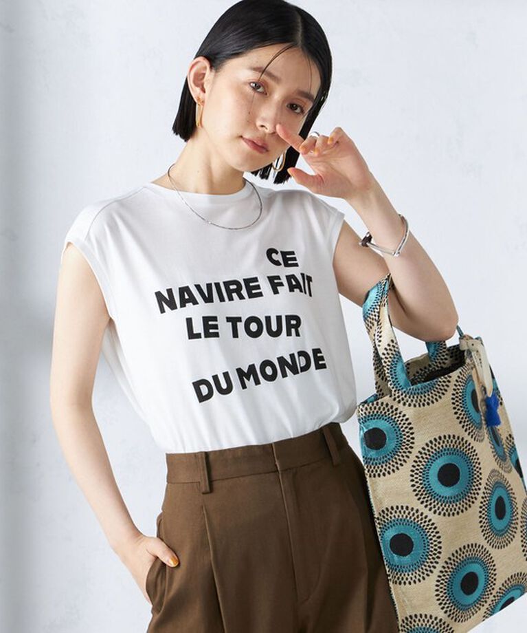 SHIPS for women「ローズペトール フレンチスリーブ プリント TEE」|Tシャツ・カットソー|
