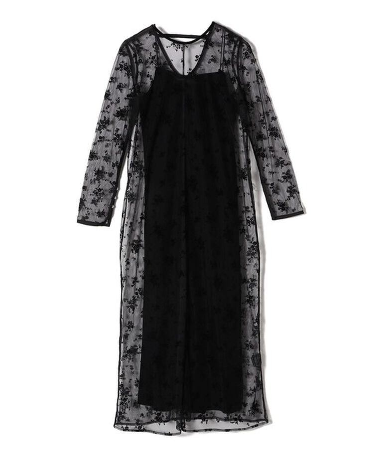 SHIPS for women「〈結婚式・パーティ〉kaene:フロッキー レース ポリエステルベロア 2WAY ドレス」|ワンピース|