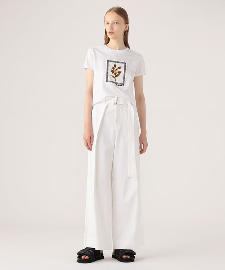 CABaN「CABaN スビンコットン ビンテージフラワーエンブロイダリーTシャツ」|Tシャツ・カットソー|