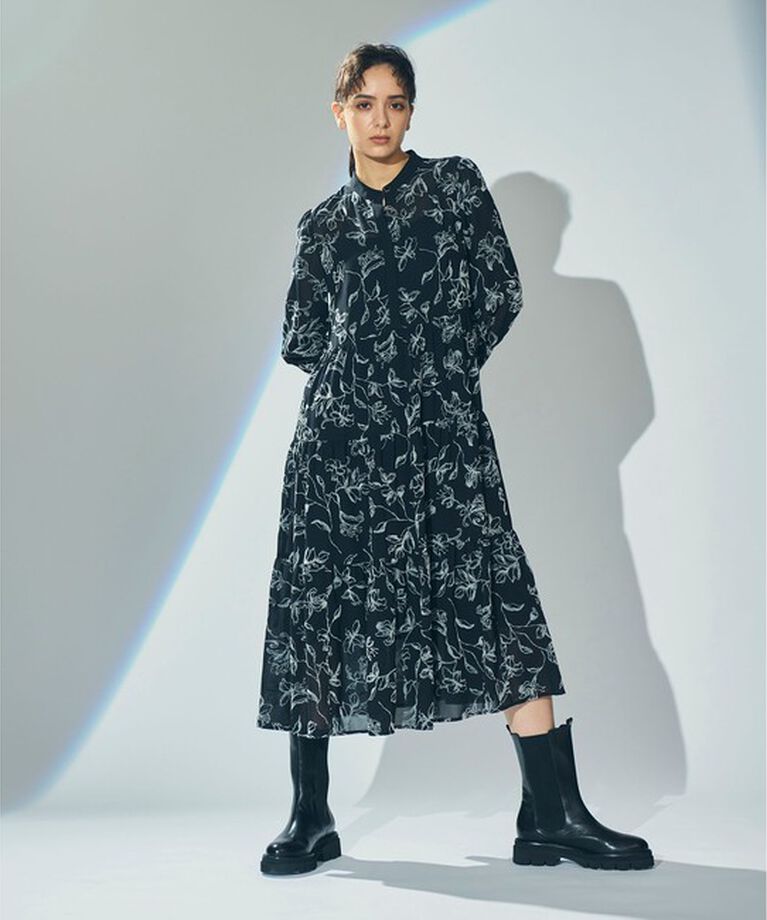  「フロッキーフラワープリントワンピース」|ワンピース|