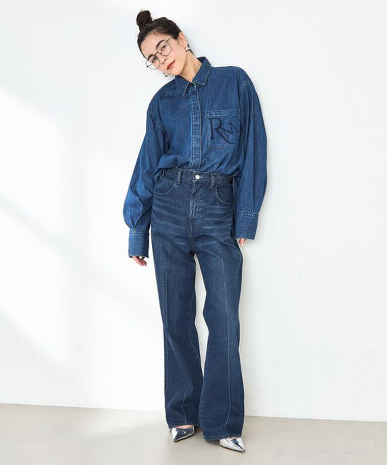 Rie Miller「【RM denim】センタープレスハイウエストデニム」|デニム|