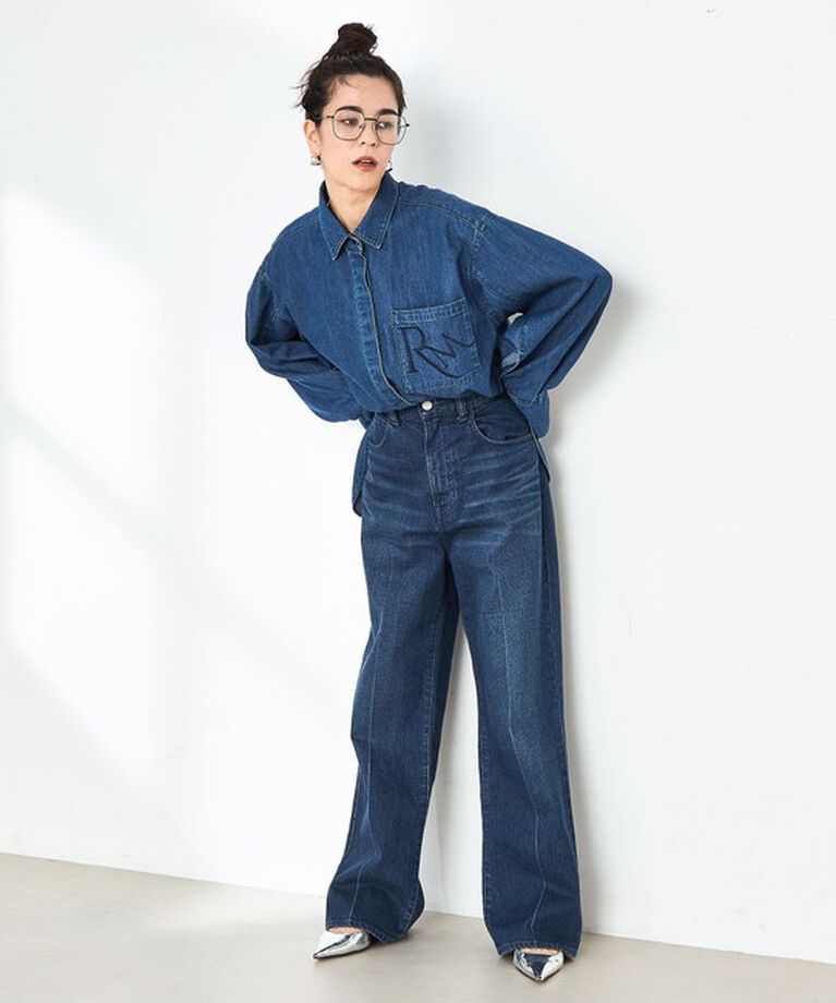 Rie Miller「【RM denim】センタープレスハイウエストデニム」|デニム|