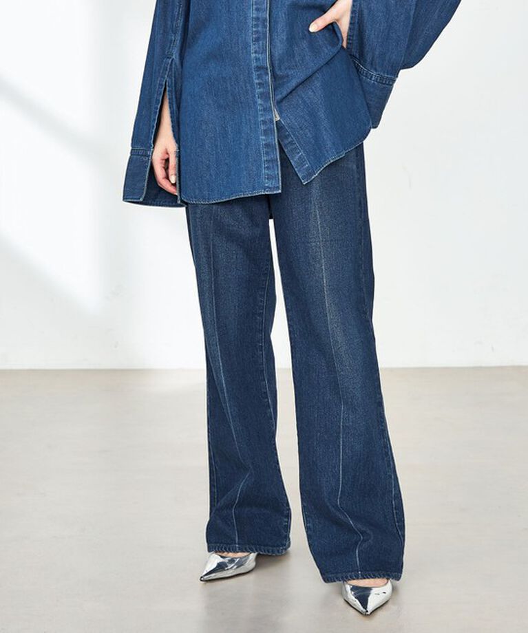 Rie Miller「【RM denim】センタープレスハイウエストデニム」|デニム|