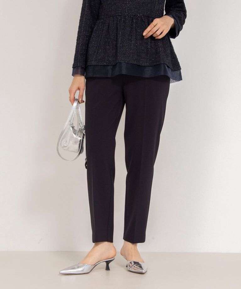 NOLLEY'S「《セットアップ対応》ウォッシャブルダブルクロススリムパンツ」|その他|ネイビー