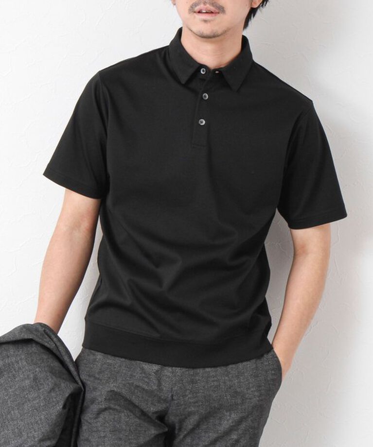 NOLLEY'S goodman「《ビジカジ対応》シルケットスムース ドレスポロ 25SS」|ポロシャツ|ブラック