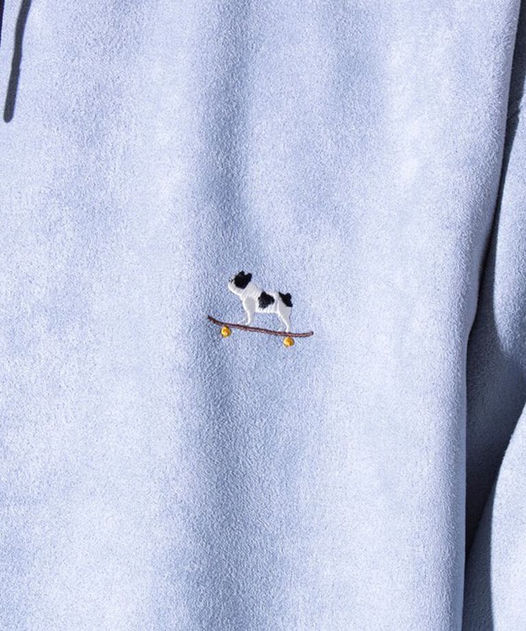 GLOSTER「【GLOSTER/グロスター】フレンチブルドッグ刺繍 スエードダンボール パーカー フーディ」|パーカー|