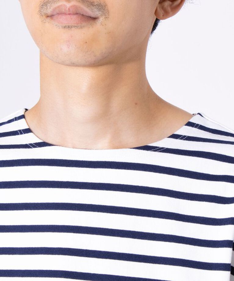 GLOSTER「【GLOSTER/グロスター】バスクボーダー  エルボーパッチ ボーダーロンT BIO-WASH」|Tシャツ・カットソー|