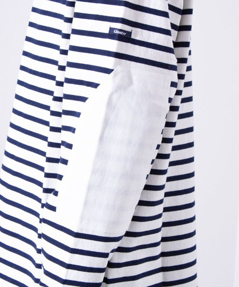 GLOSTER「【GLOSTER/グロスター】バスクボーダー  エルボーパッチ ボーダーロンT BIO-WASH」|Tシャツ・カットソー|