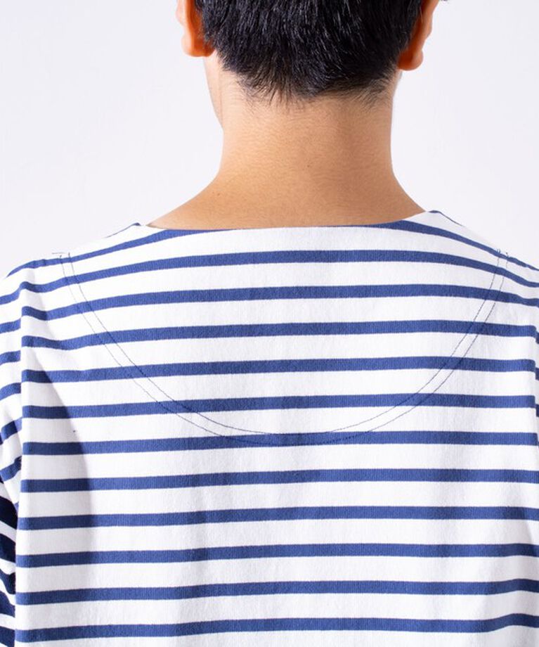 GLOSTER「【GLOSTER/グロスター】バスクボーダー  エルボーパッチ ボーダーロンT BIO-WASH」|Tシャツ・カットソー|