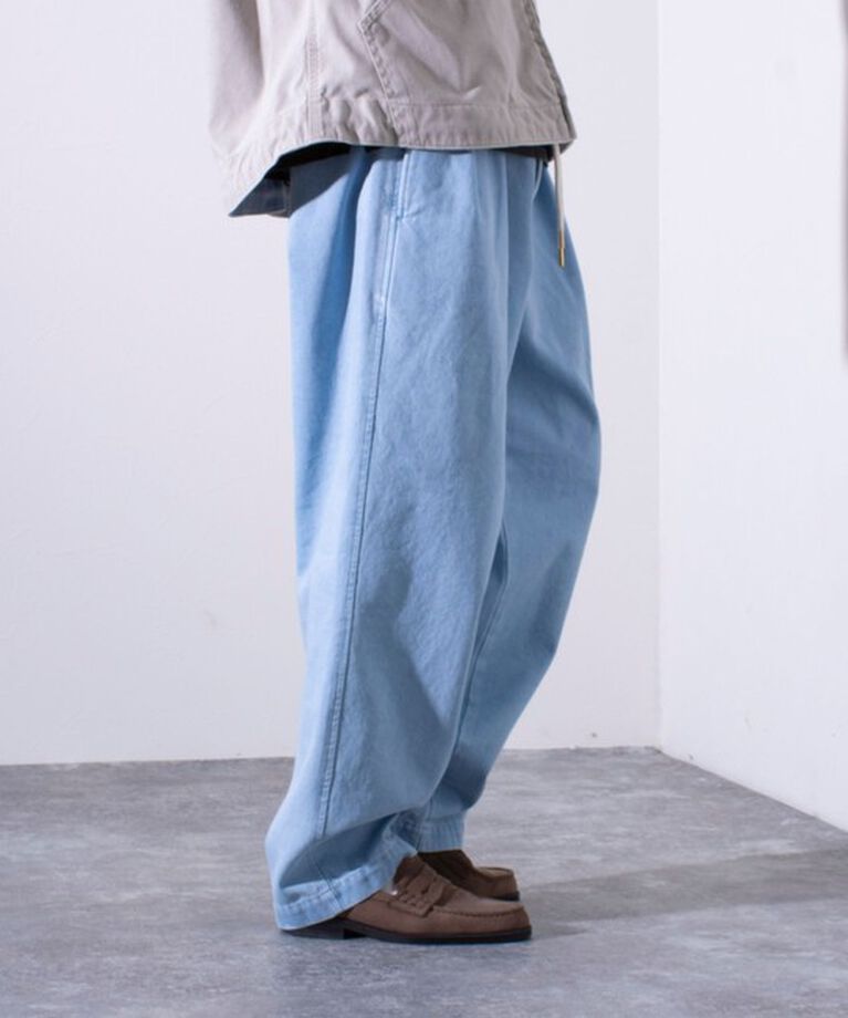 GLOSTER「【GLOSTER/グロスター】デニムツータックトラウザー ワイドパンツ ワイドデニム」|デニム|
