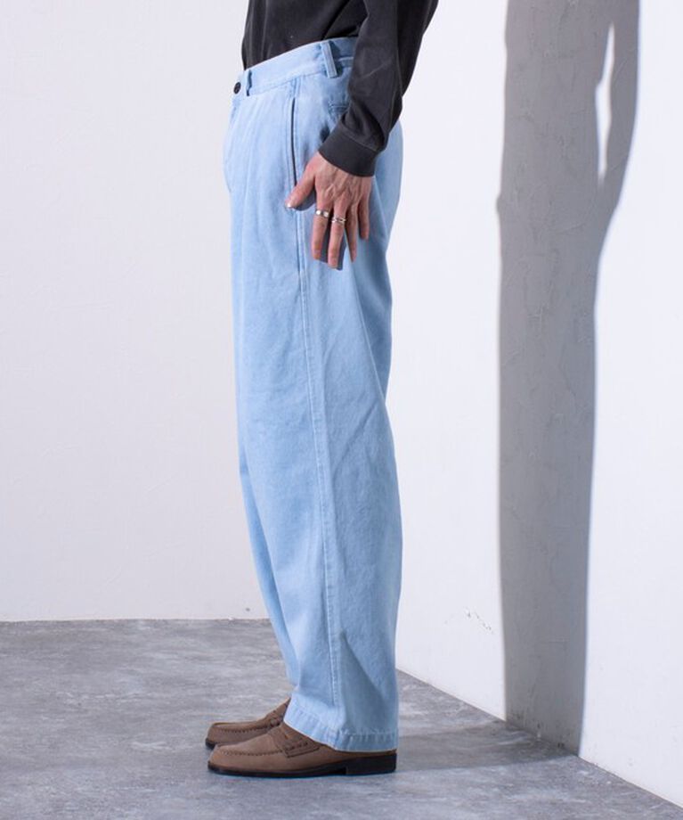 GLOSTER「【GLOSTER/グロスター】デニムツータックトラウザー ワイドパンツ ワイドデニム」|デニム|