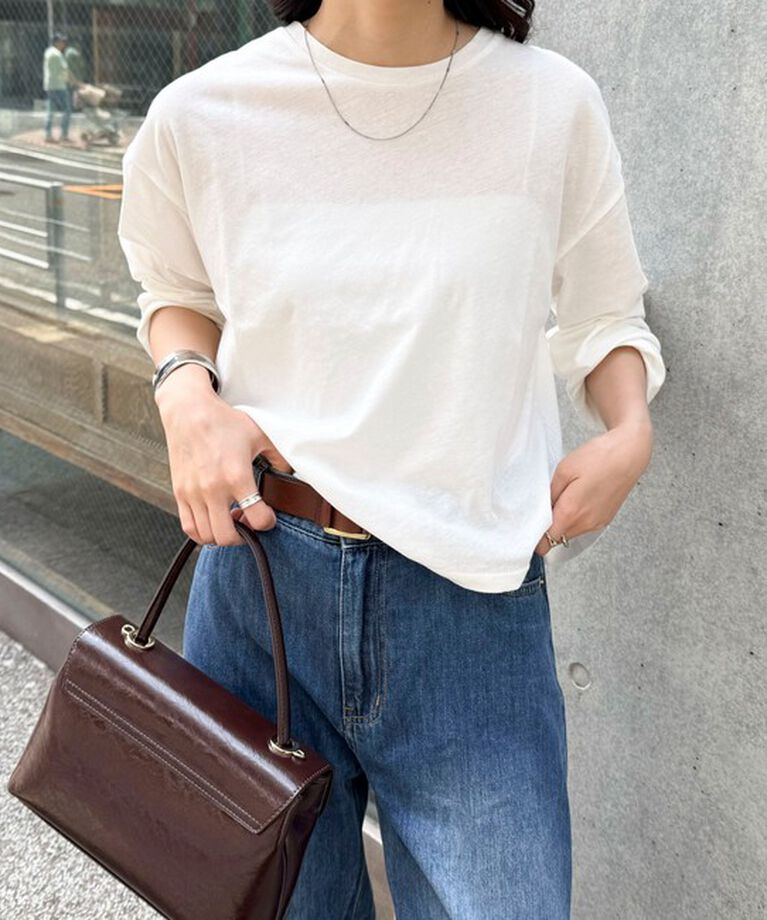 fredy emue「クロップドシアーロンTシャツ」|Tシャツ・カットソー|オフホワイト