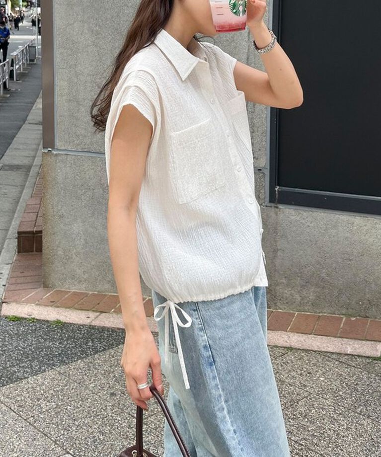 fredy emue「前開きフレンチタックシャツ」|シャツ・ブラウス|