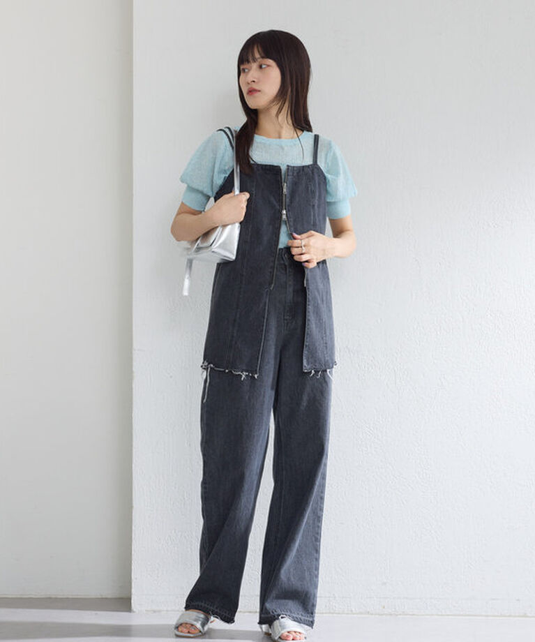  「【新色追加/3サイズ展開】ハイウエストストレートデニム」|デニム|