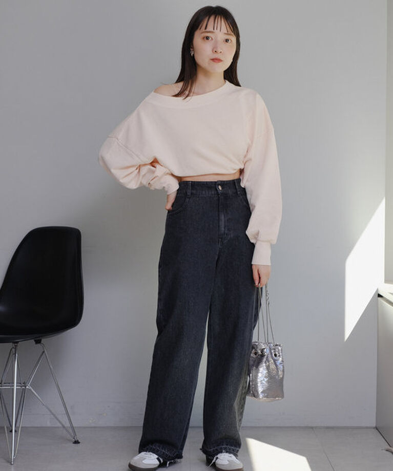  「【新色追加/3サイズ展開】ハイウエストストレートデニム」|デニム|