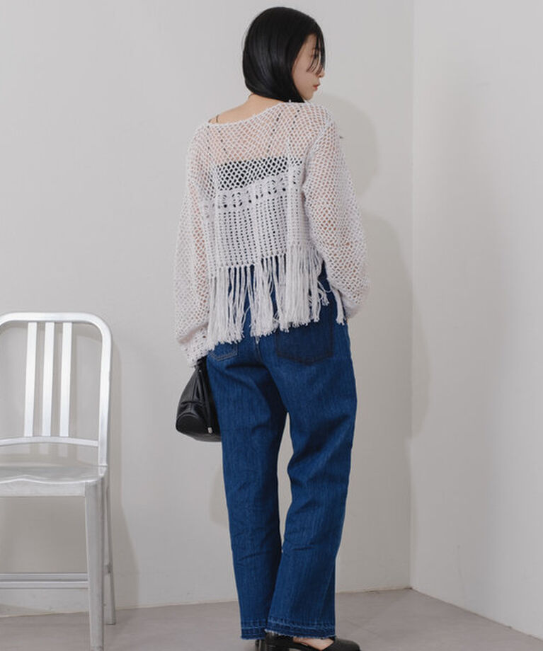  「【新色追加/3サイズ展開】ハイウエストストレートデニム」|デニム|