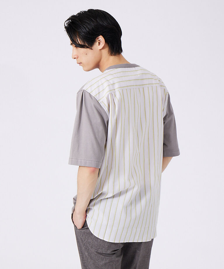 ABAHOUSE「切替ストライプ コンビネーション Tシャツ」|Tシャツ・カットソー|