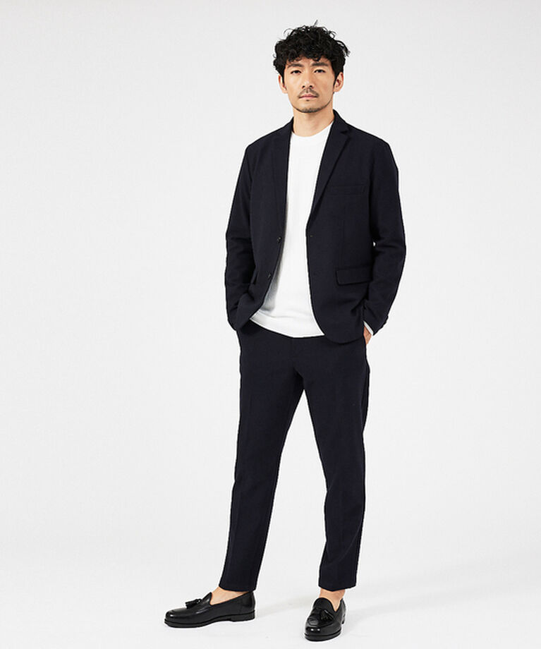 ABAHOUSE「【秋冬生地/セットアップ対応】カシミヤタッチ ピーチ起毛 ストレッチ スラックス」|スラックス|