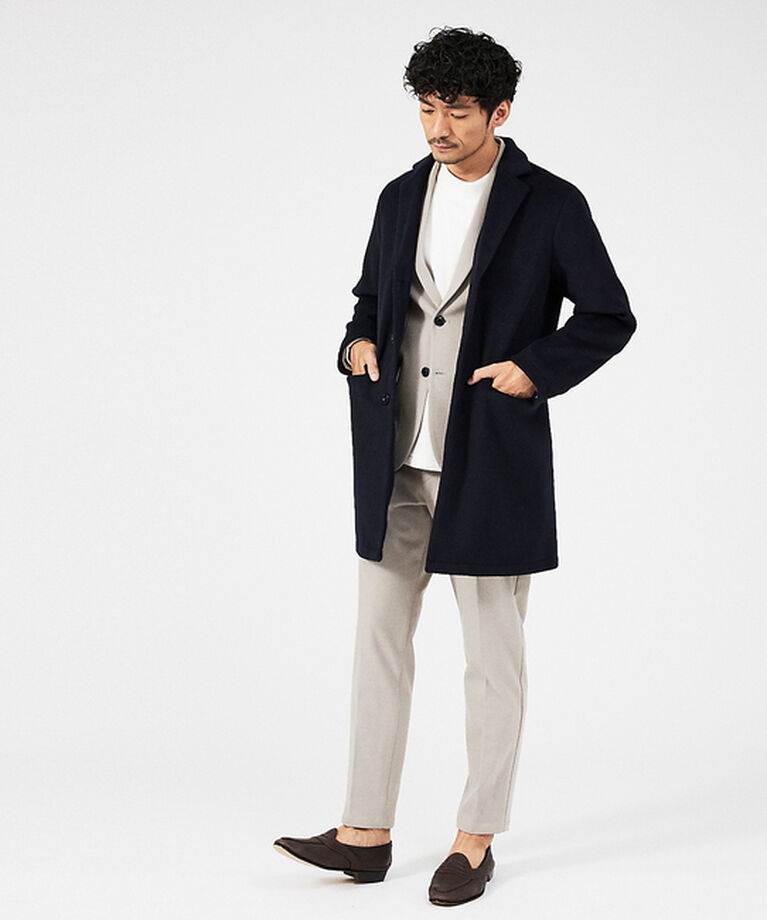 ABAHOUSE「【秋冬生地/セットアップ対応】カシミヤタッチ ピーチ起毛 ストレッチ スラックス」|スラックス|