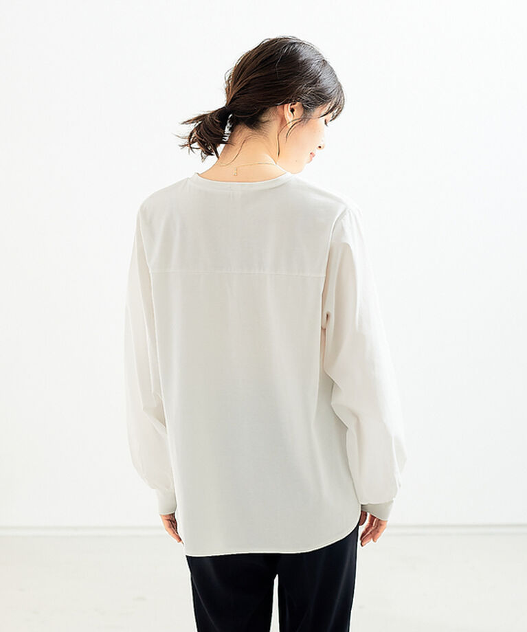abahouse mavie「袖ボリュームコンビプルオーバー」|Tシャツ・カットソー|
