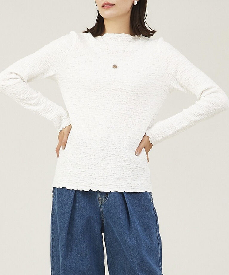 abahouse mavie「シャーリングメロープルオーバー」|シャツ・ブラウス|ホワイト