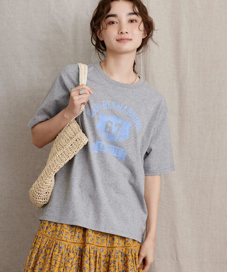  「バイオ加工ロゴカットプルオーバー」|Tシャツ・カットソー|杢ライトグレー