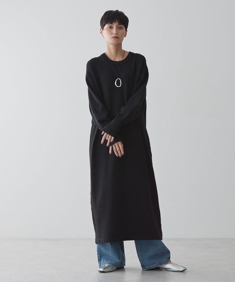 AMERICAN HOLIC「クルーネックニットワンピース」|ワンピース|Black