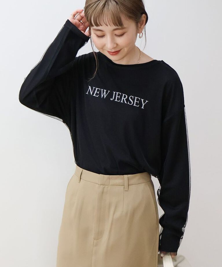 AMERICAN HOLIC「SET チュールT+ロゴT」|Tシャツ・カットソー|Black