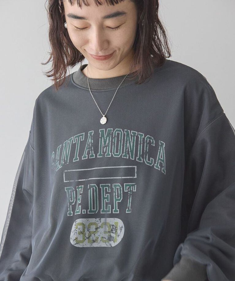 AMERICAN HOLIC「ロゴ入りチュールレイヤードスウェット」|スウェット・ジャージ|