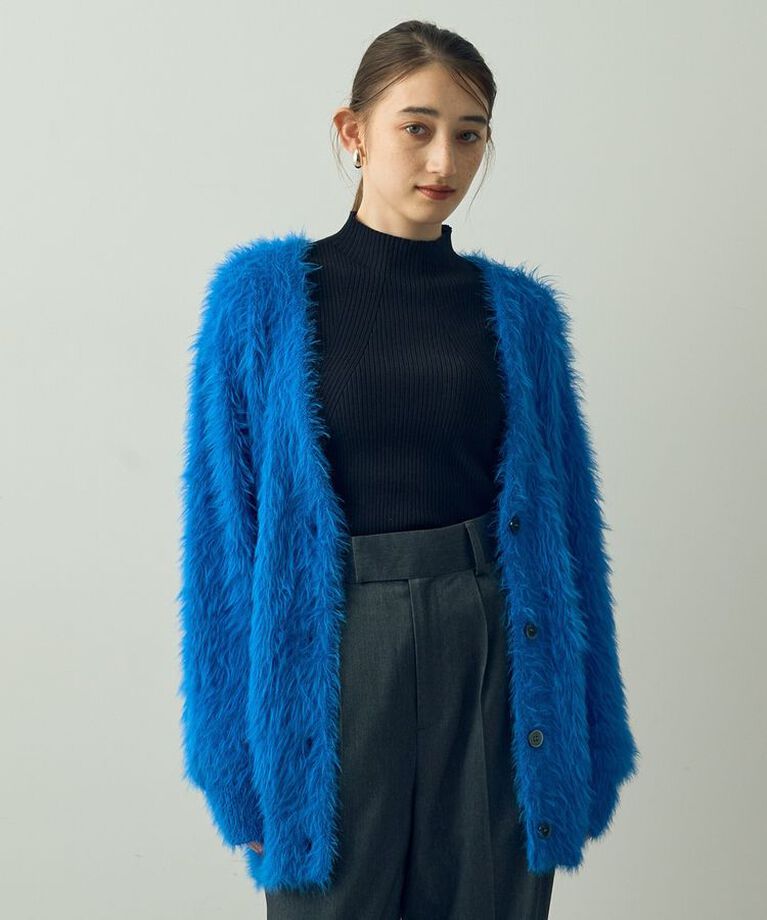YECCA VECCA「シャギーロングカーディガン」|カーディガン|Blue