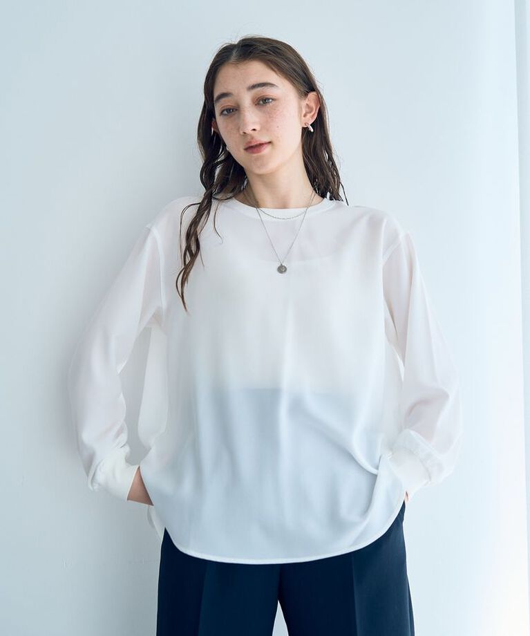 YECCA VECCA「ジョーゼットTeeブラウス」|シャツ・ブラウス|Off White