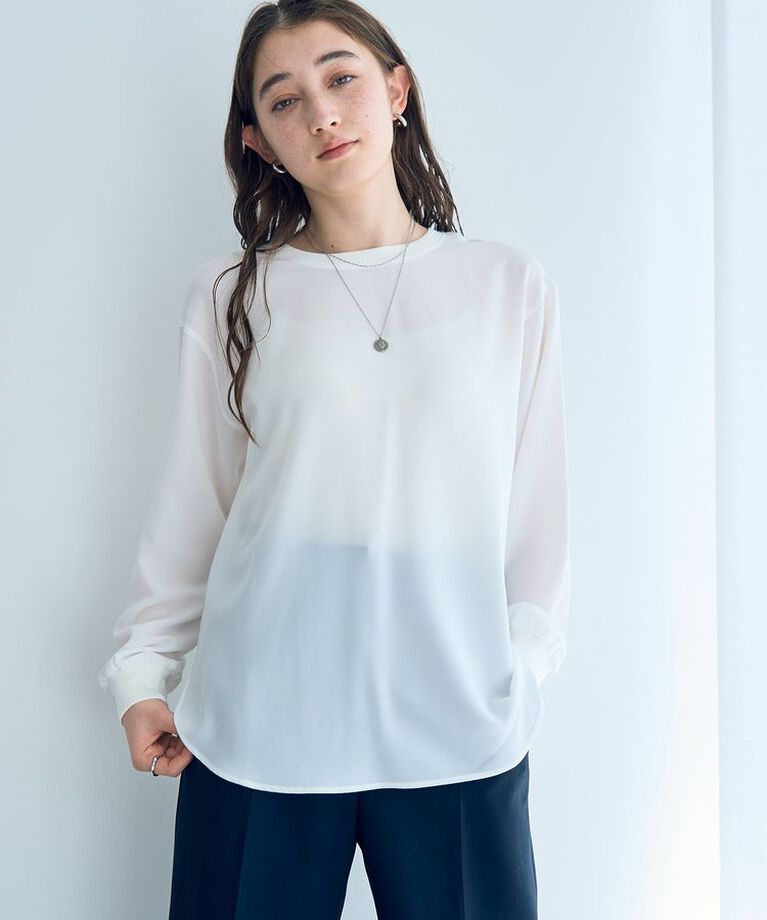 YECCA VECCA「ジョーゼットTeeブラウス」|シャツ・ブラウス|