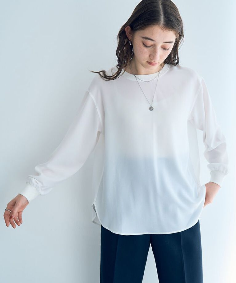 YECCA VECCA「ジョーゼットTeeブラウス」|シャツ・ブラウス|