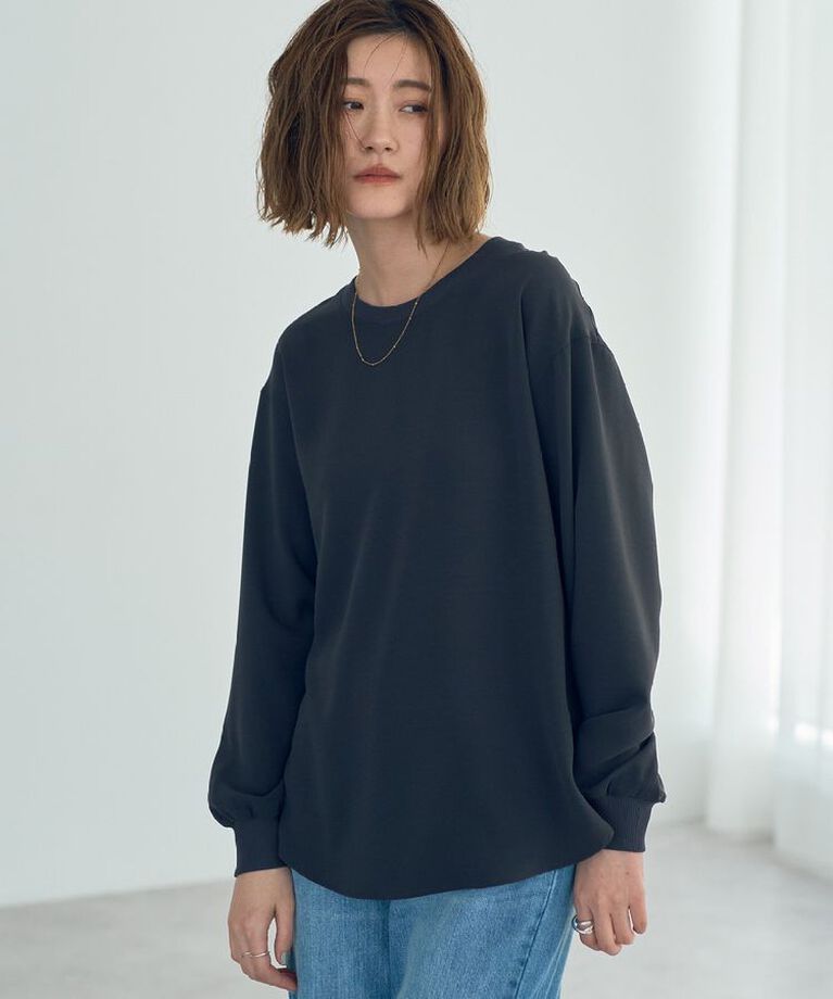 YECCA VECCA「ジョーゼットTeeブラウス」|シャツ・ブラウス|Charcoal Gray