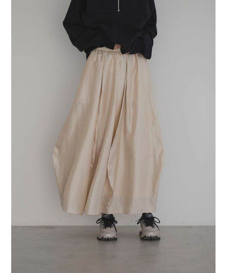 GARAGE OF GOOD CLOTHING「シャンブレーボリュームロングスカート」|スカート|Ivory