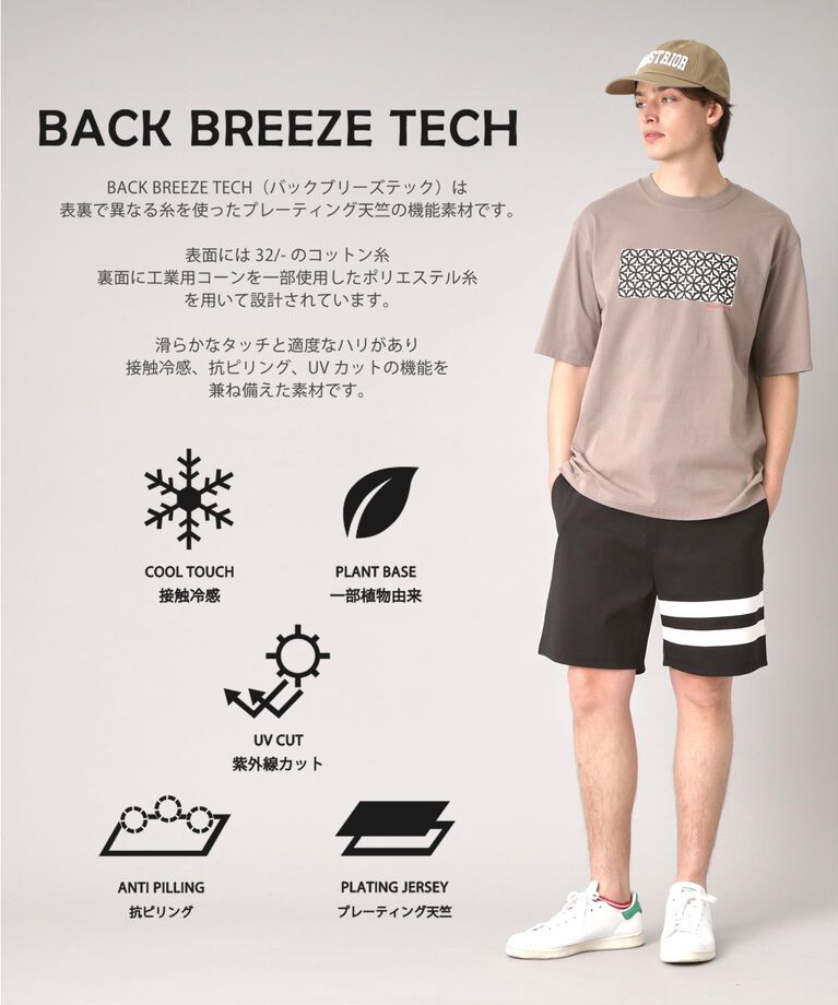 DRESSTERIOR「【接触冷感/UVカット】BACK BREEZE TECH オーバーラップサークルプリントTシャツ」|Tシャツ・カットソー|