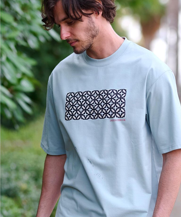 DRESSTERIOR「【接触冷感/UVカット】BACK BREEZE TECH オーバーラップサークルプリントTシャツ」|Tシャツ・カットソー|