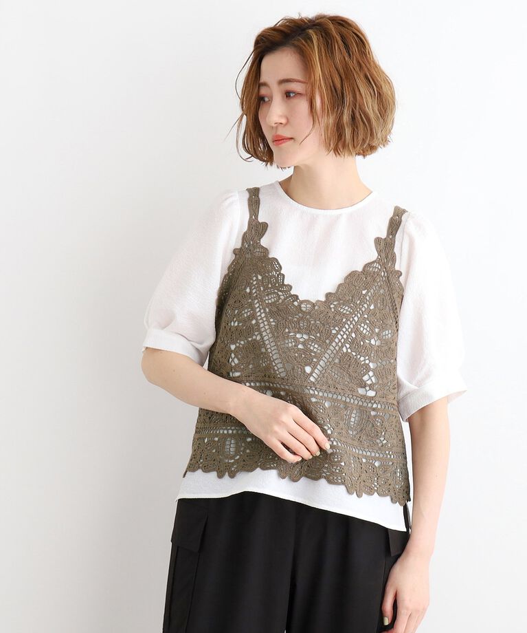 grove「刺繍ビスチェ×ブラウスSET」|その他|ｶｰｷ(027)