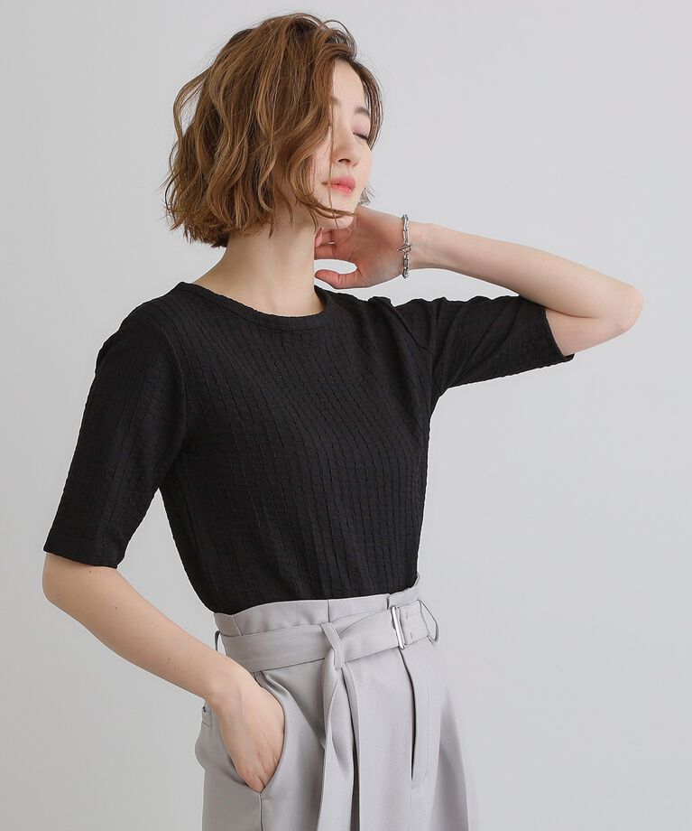 grove「ジャカードハーフスリーブプルオーバー」|Tシャツ・カットソー|