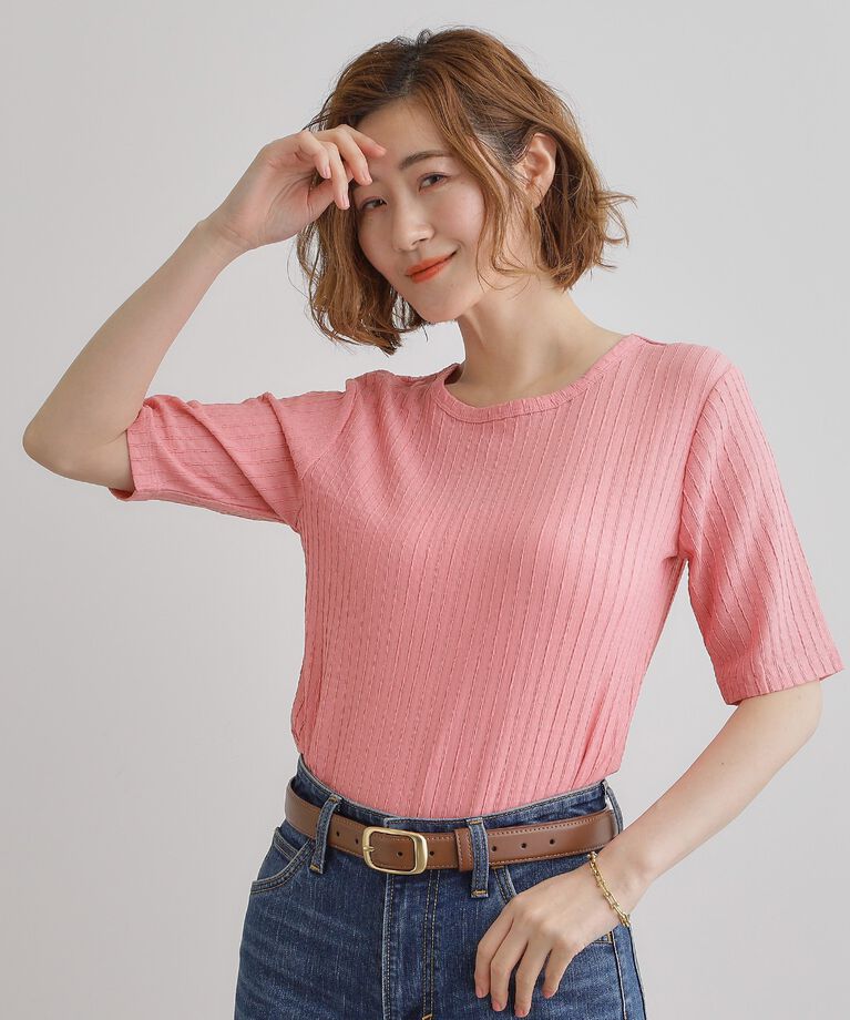 grove「ジャカードハーフスリーブプルオーバー」|Tシャツ・カットソー|