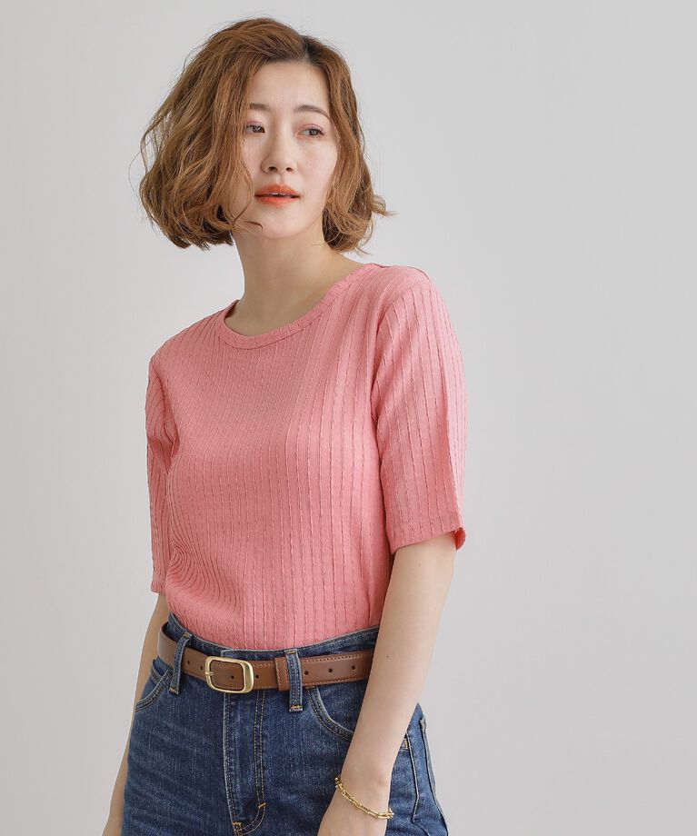 grove「ジャカードハーフスリーブプルオーバー」|Tシャツ・カットソー|