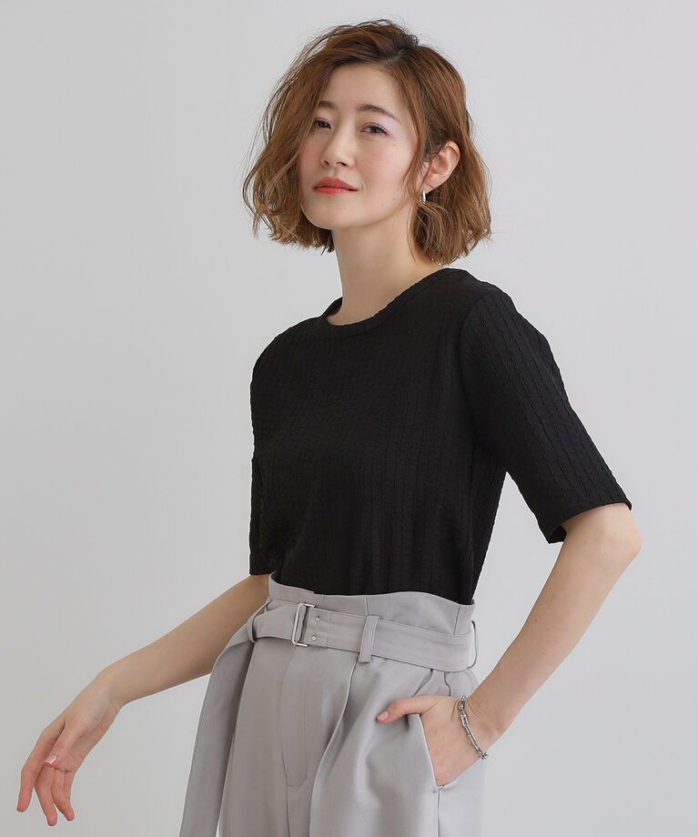 grove「ジャカードハーフスリーブプルオーバー」|Tシャツ・カットソー|