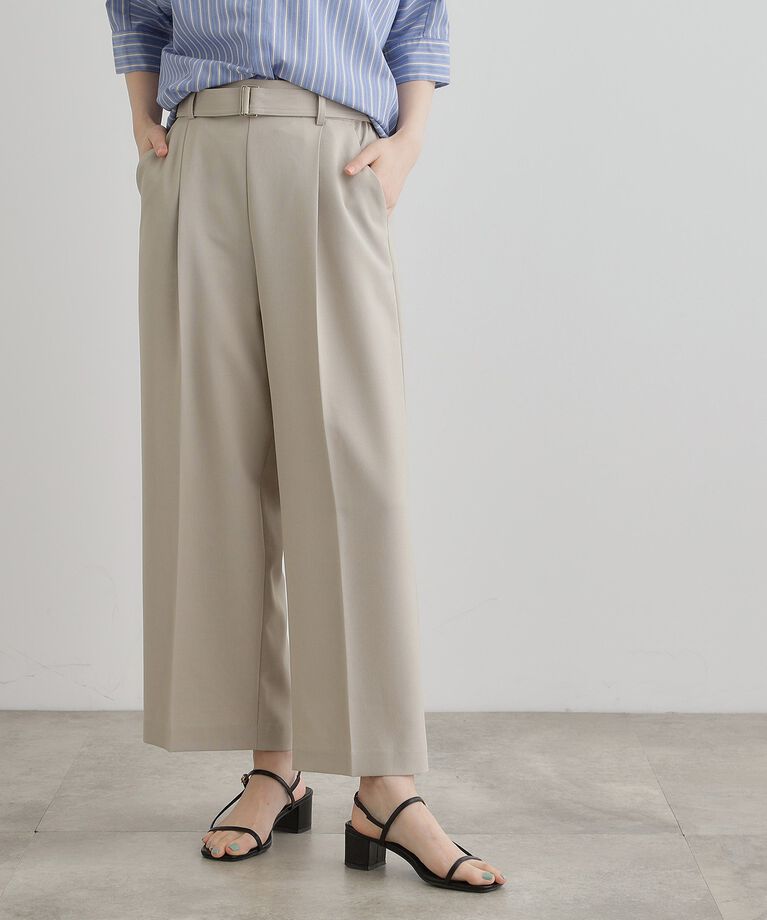 grove「【夏に嬉しい機能付き】リネンライクベルトワイドパンツ」|その他|
