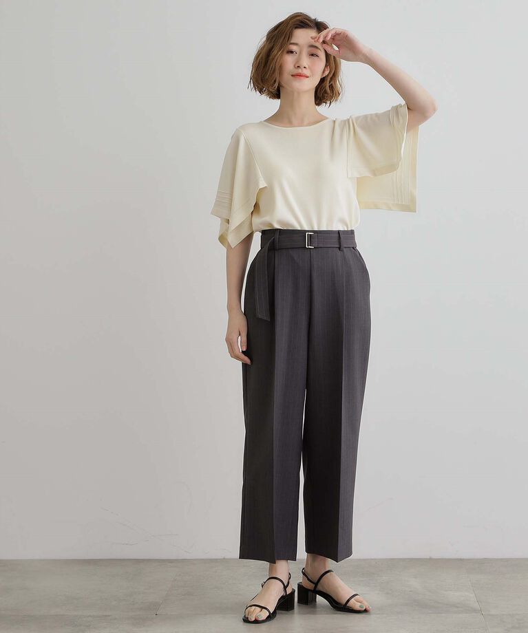 grove「【夏に嬉しい機能付き】リネンライクベルトワイドパンツ」|その他|
