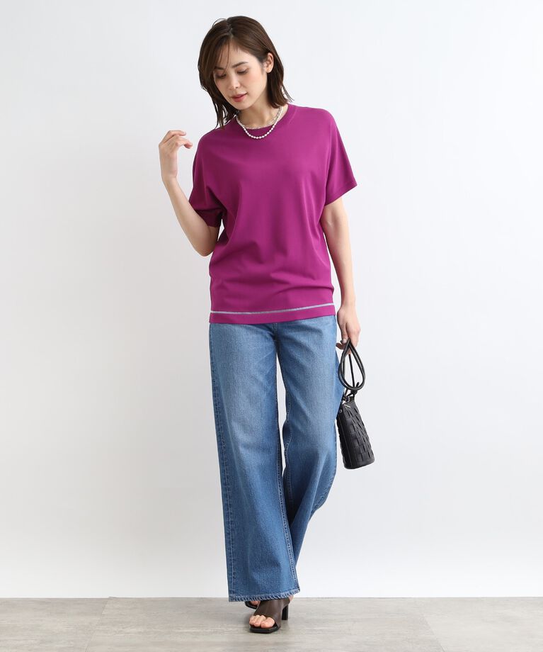 INDIVI「【洗える／サマーニット】Tシャツライクニット」|ニット・セーター|