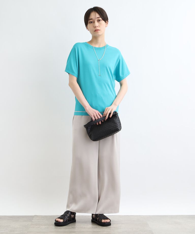 INDIVI「【洗える／サマーニット】Tシャツライクニット」|ニット・セーター|