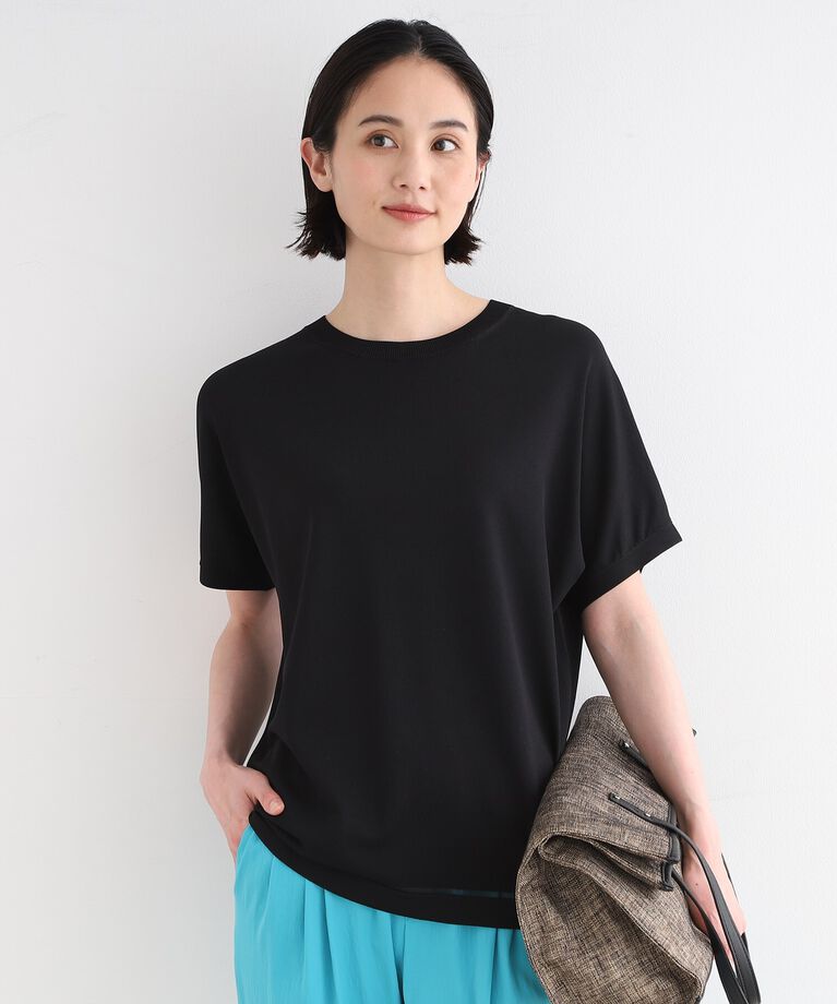 INDIVI「【洗える／サマーニット】Tシャツライクニット」|ニット・セーター|ブラック(019)
