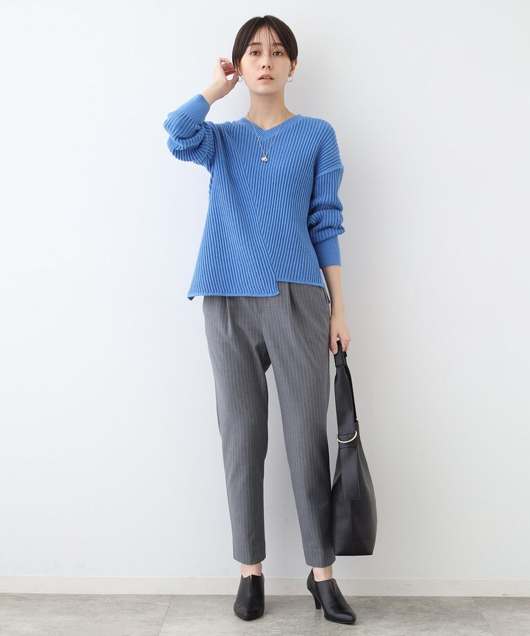 INDIVI「春SALE！【洗える／コットン混】アシメデザインニット」|ニット・セーター|
